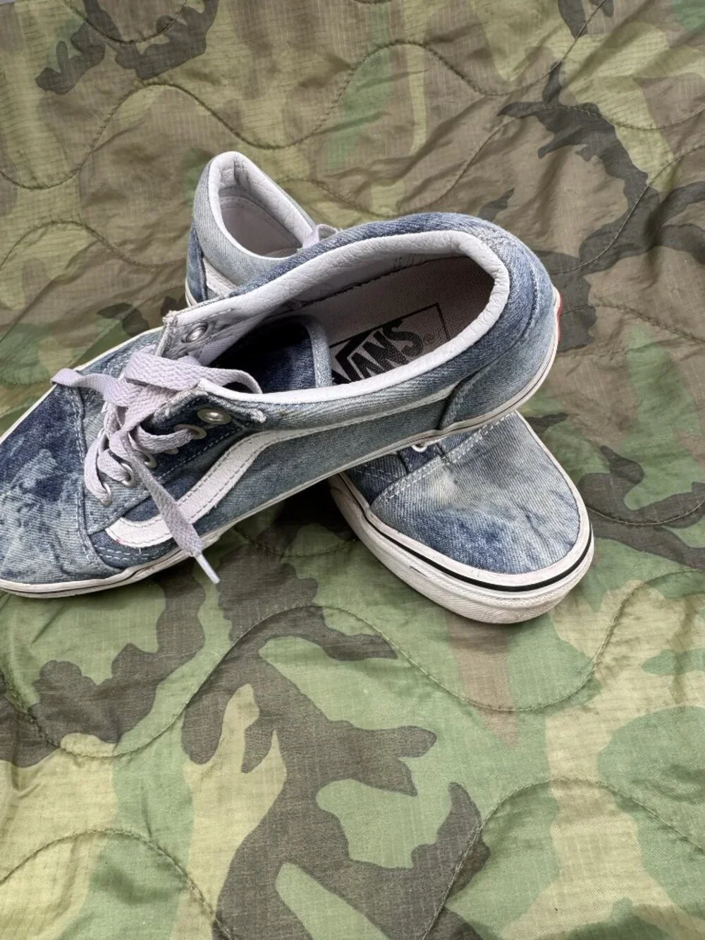 Vans Old Skool Sneakers Acid Wash Denim - Wmn 7.5